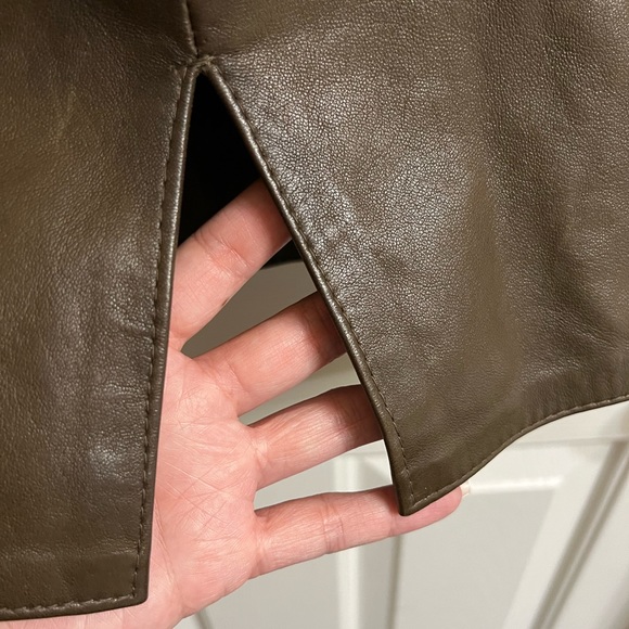 Vintage Lanna Leather Brown Pencil Skirt 10 - Picture 10 of 13